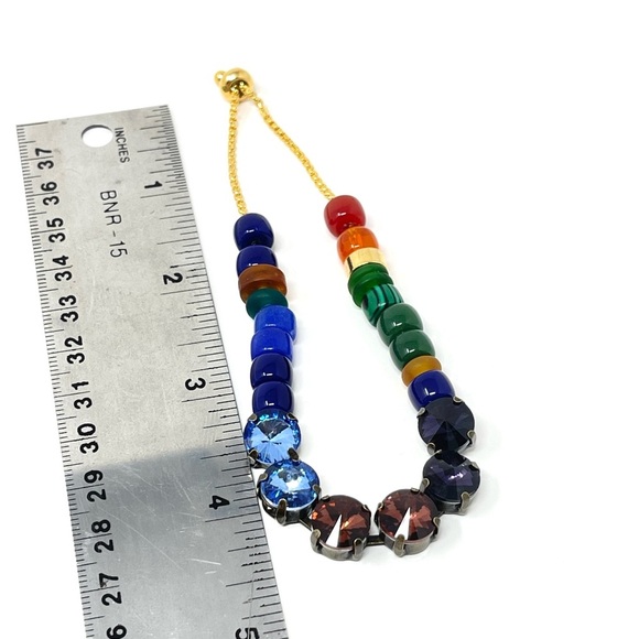 New Anthropologie Beaded Bohemian Rainbow Bracelet - Picture 4 of 4